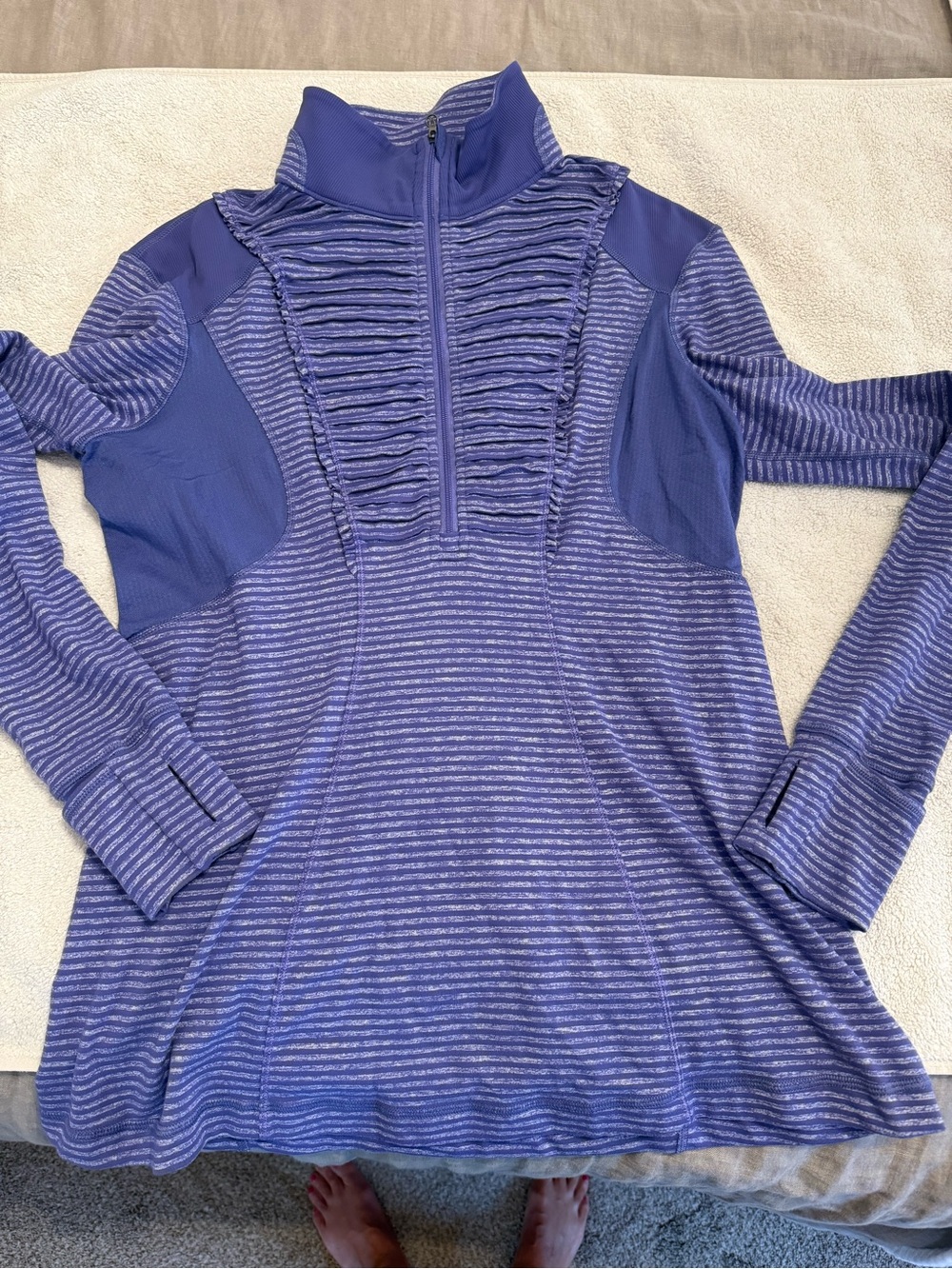 lululemon athletica Purple Striped Quarter-Zip Pullover